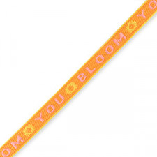 Ribbon text "You Bloom" Orange-paisley purple